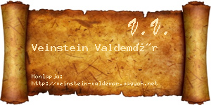 Veinstein Valdemár névjegykártya